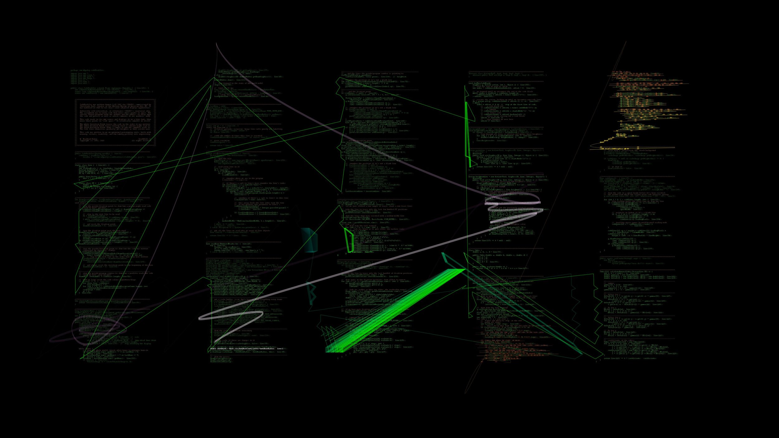 © W. Bradford Paley (b.1958), CodeProfiles, 2002 and 2018. Java program. Commissioned by the Whitney Museum of American Art for its artport website AP.2002.11
