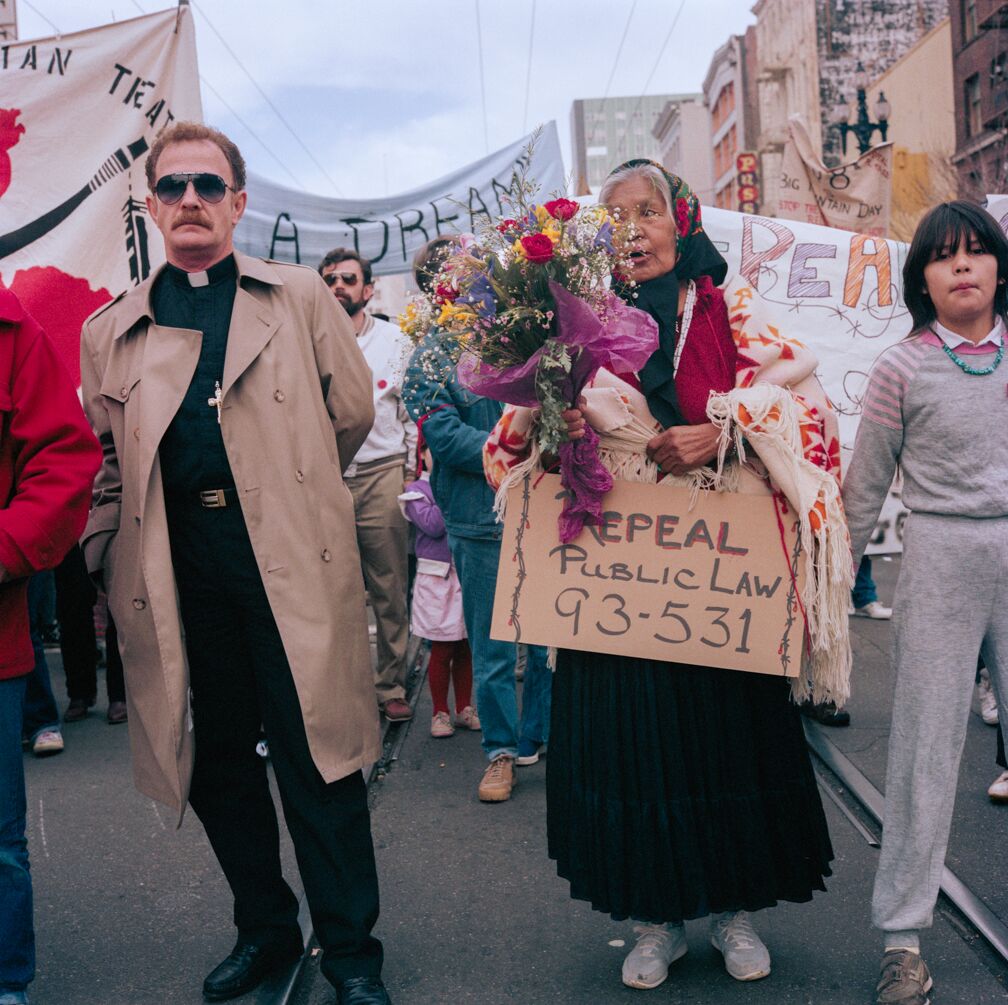 “Repeal Public Law 93-531”, (Forced Removal of… Lands), 1986 - Courtesy of MACK and Euqinom Gallery