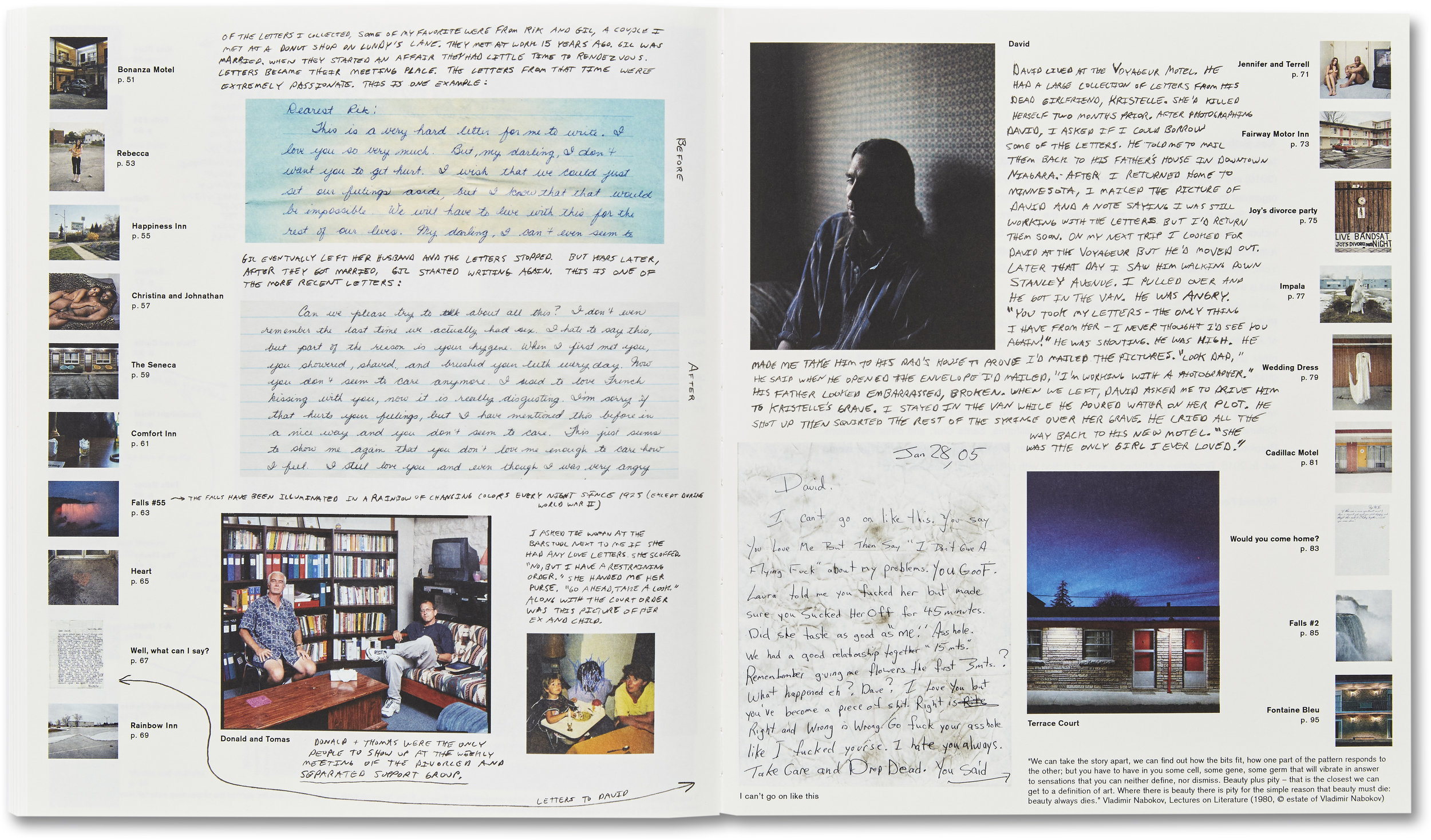A page of notes at the back of Niagara. © Alec Soth. Courtesy of MACK.