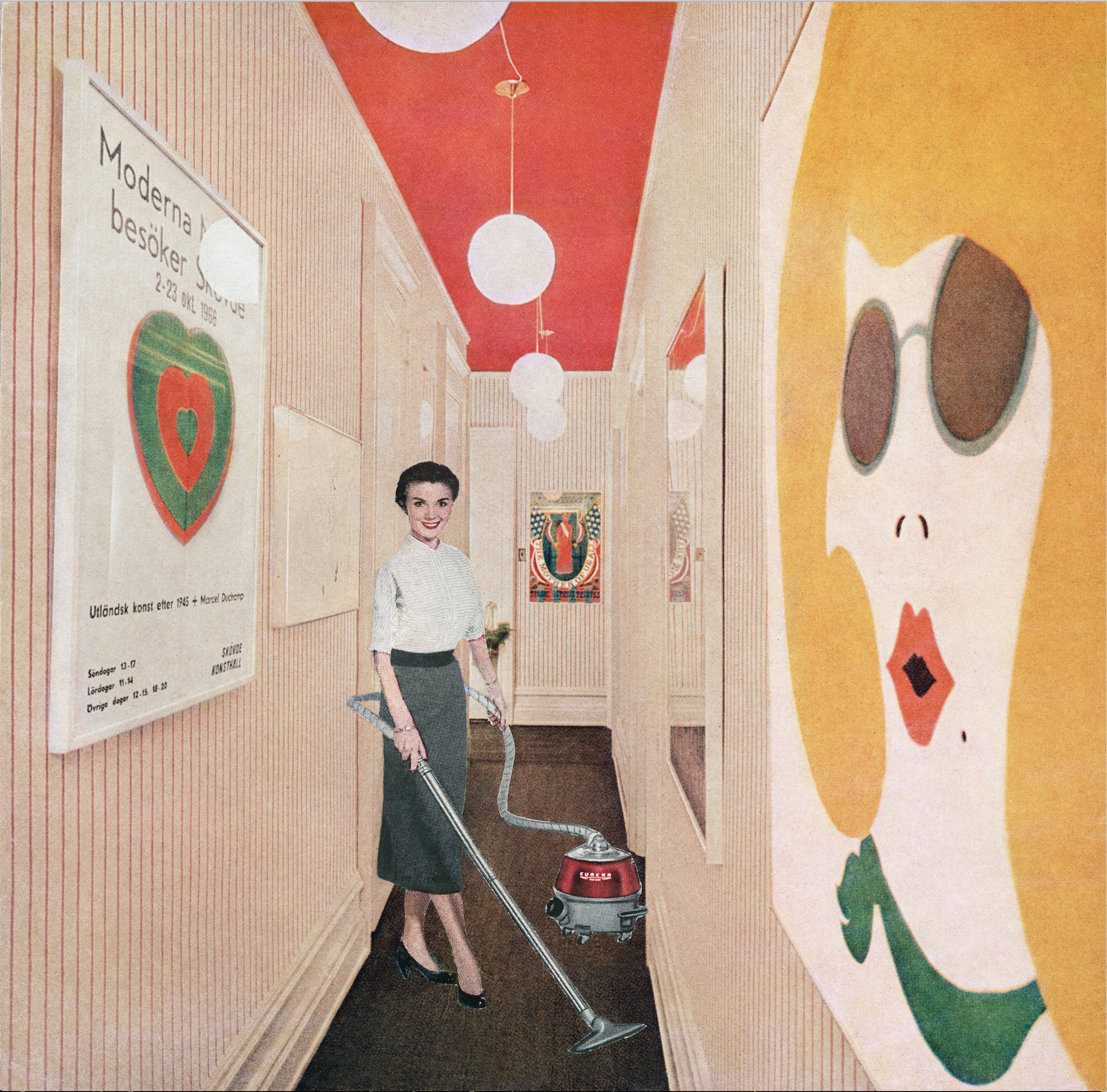 Martha Rosler, Vacuuming Pop Art, or Woman with Vacuum, from the series Body Beautiful, or Beauty Knows No Pain, c. 1966–72, photomontage Artwork © Martha Rosler; image courtesy of the artist and Mitchell-Innes & Nash, New York