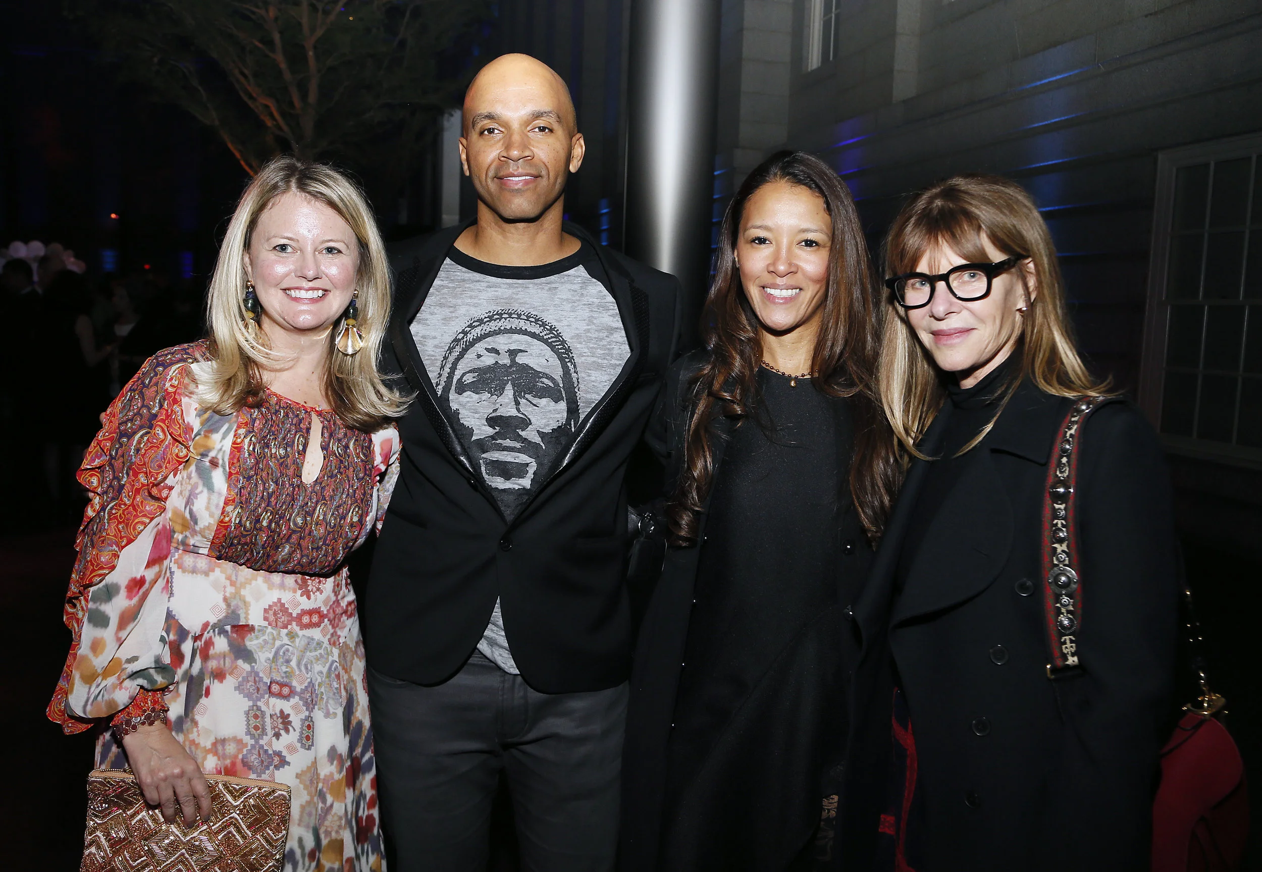 Left to right, Curator Dorothy Moss, artist Kadir Nelson, Jungmiwha Bullock and Kate Capshaw attend the "Face Forward Artist Party" at the Smithsonian's National Portrait Gallery on Saturday, November 10, 2018, in Washington. ©Photo by Paul Morigi/AP Images for National Portrait Gallery)