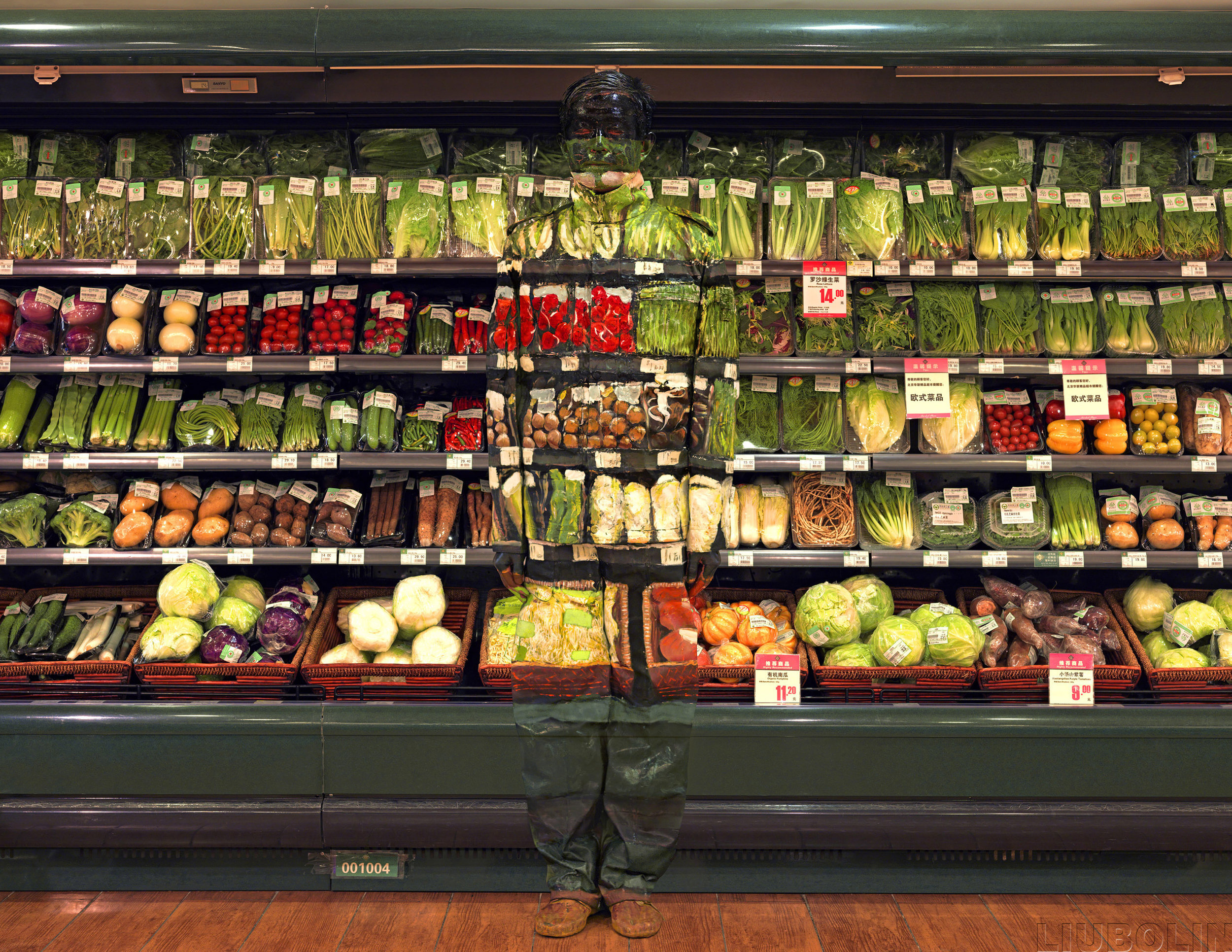   'Hiding in the City Vegetables'&nbsp; by Liu Bolin 
