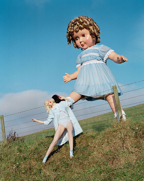   'Giant Doll kicks Linsey Wixson'&nbsp; 2011 © Tim Walker 