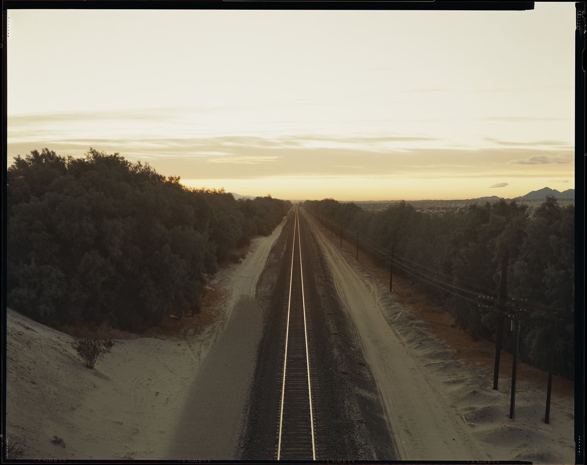 RICHARD MISRACH Train Tracks, Colorado Desert, California, 1984 © Christian Marclay, courtesy Fraenkel Gallery, San Francisco