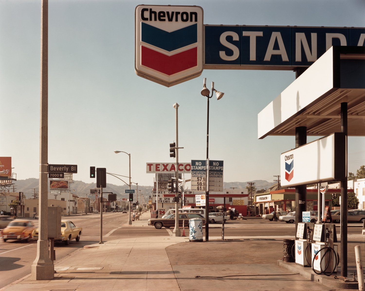  Stephen Shore,  La Brea Avenue and Beverly Boulevard, Los Angeles, California,  June 21, 1975, 1975 printed c. 1975. Courtesy of the Pilara Family Foundation Collection and Sotheby’s. 
