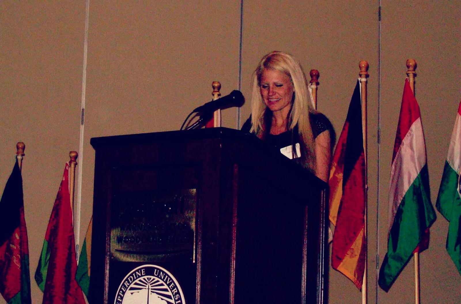 Speaking at my graduation ceremonies from Pepperdine