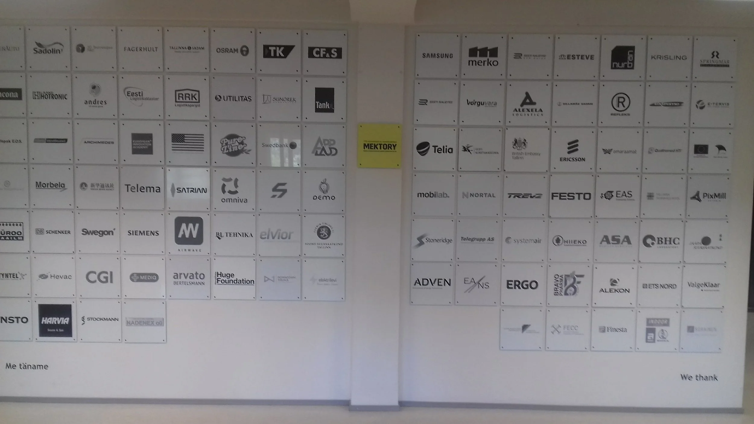 The sponsor wall shows all the supporters the MEKTORY centre. The following day Blackstone Launchpad visited the startup conference www.latitude59.ee . In summary similar to any startup event in Europe. As expected government supports and university spin outs were to the fore. 