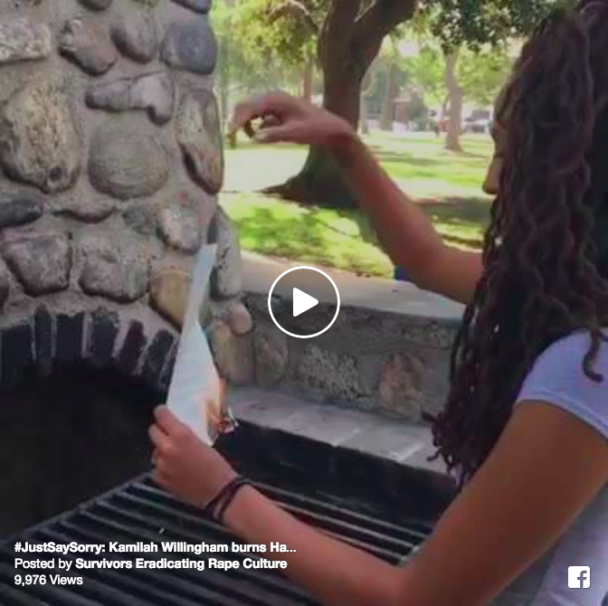 Seeking an apology, local college alumni burn belongings to protest sexual assault policies