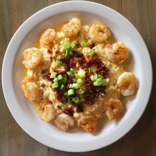 SHRIMP & GRITS Grilled gulf shrimp, lemon butter, cheddar cheese grits, crumbled bacon $40/ 4-6 servings