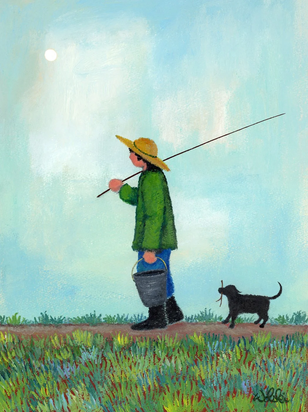 MWOL-Boy with rod Dog with stick"Fishing Adventure".jpg