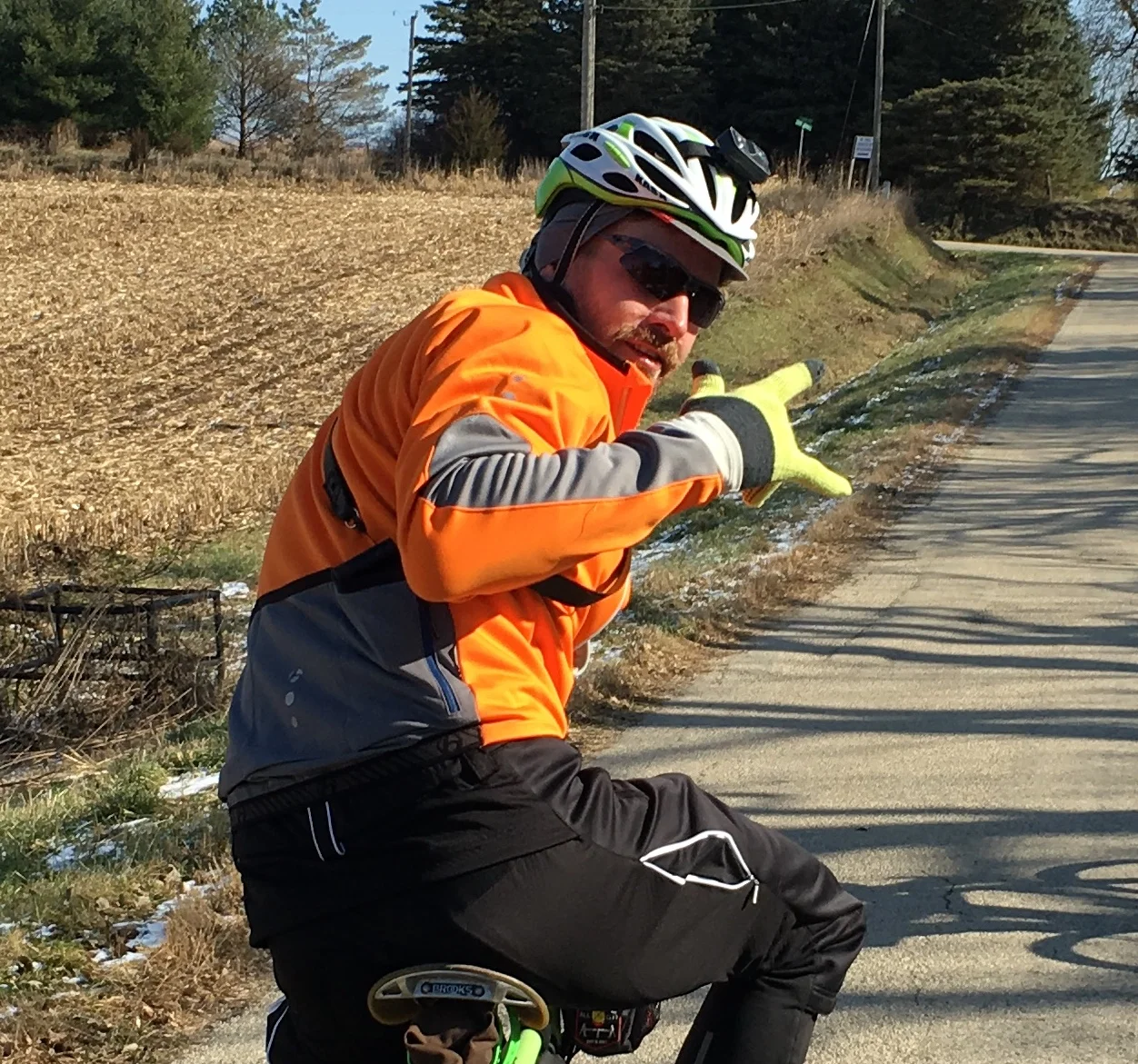 Never too early to get the winter kit on and start training for spring - Justin on a cool November outing with FBC and friends