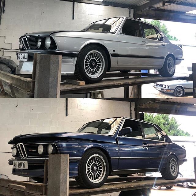 World&rsquo;s best Alpina pair? We currently have a Alpina B9 3.5 in the workshop (top). So, had to throw it back to the Alpina B7 S Turbo that visited Classic Bahnstormers HQ at the start of the year (bottom).
_______________________________________