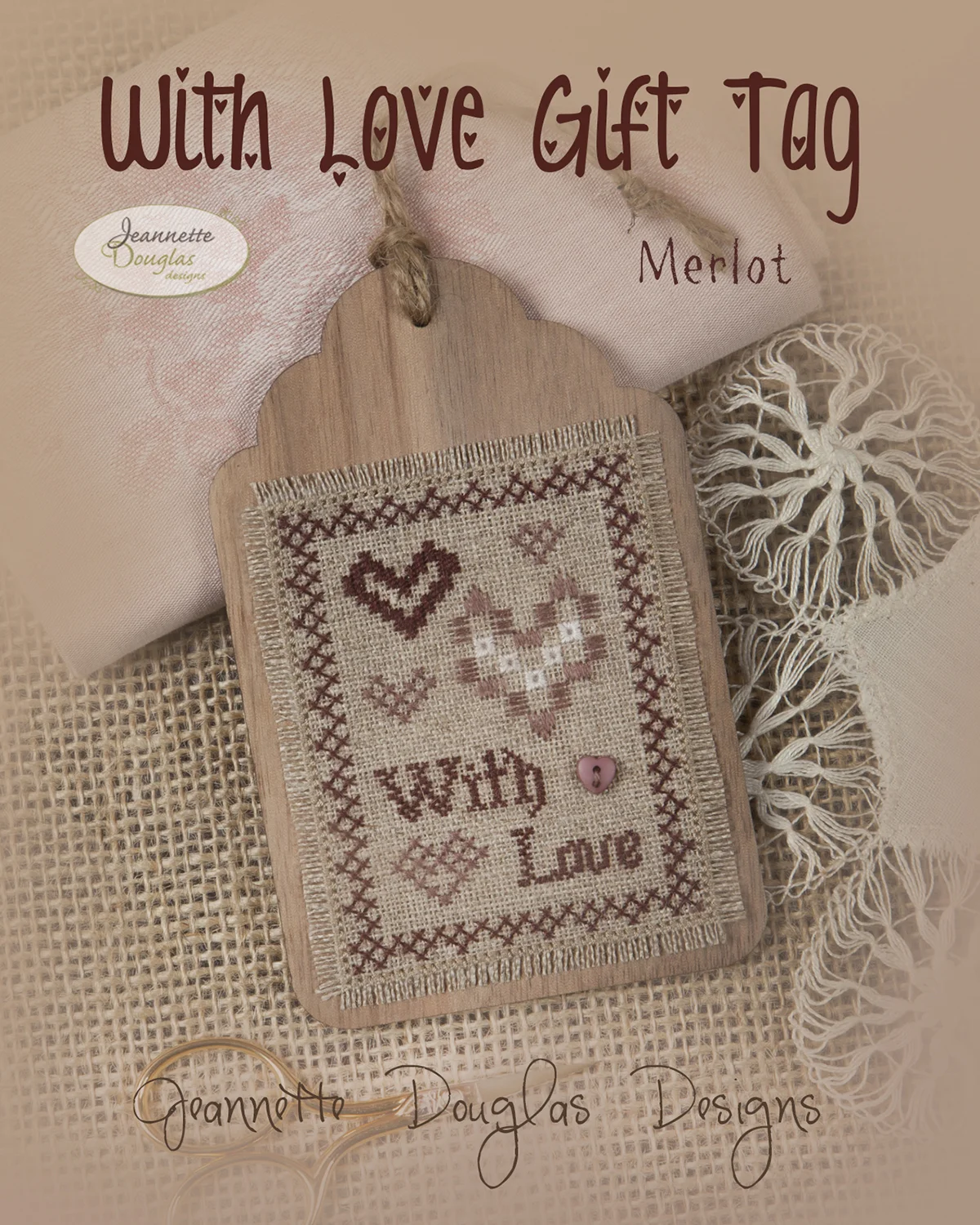 With Love Gift Tag - Merlot