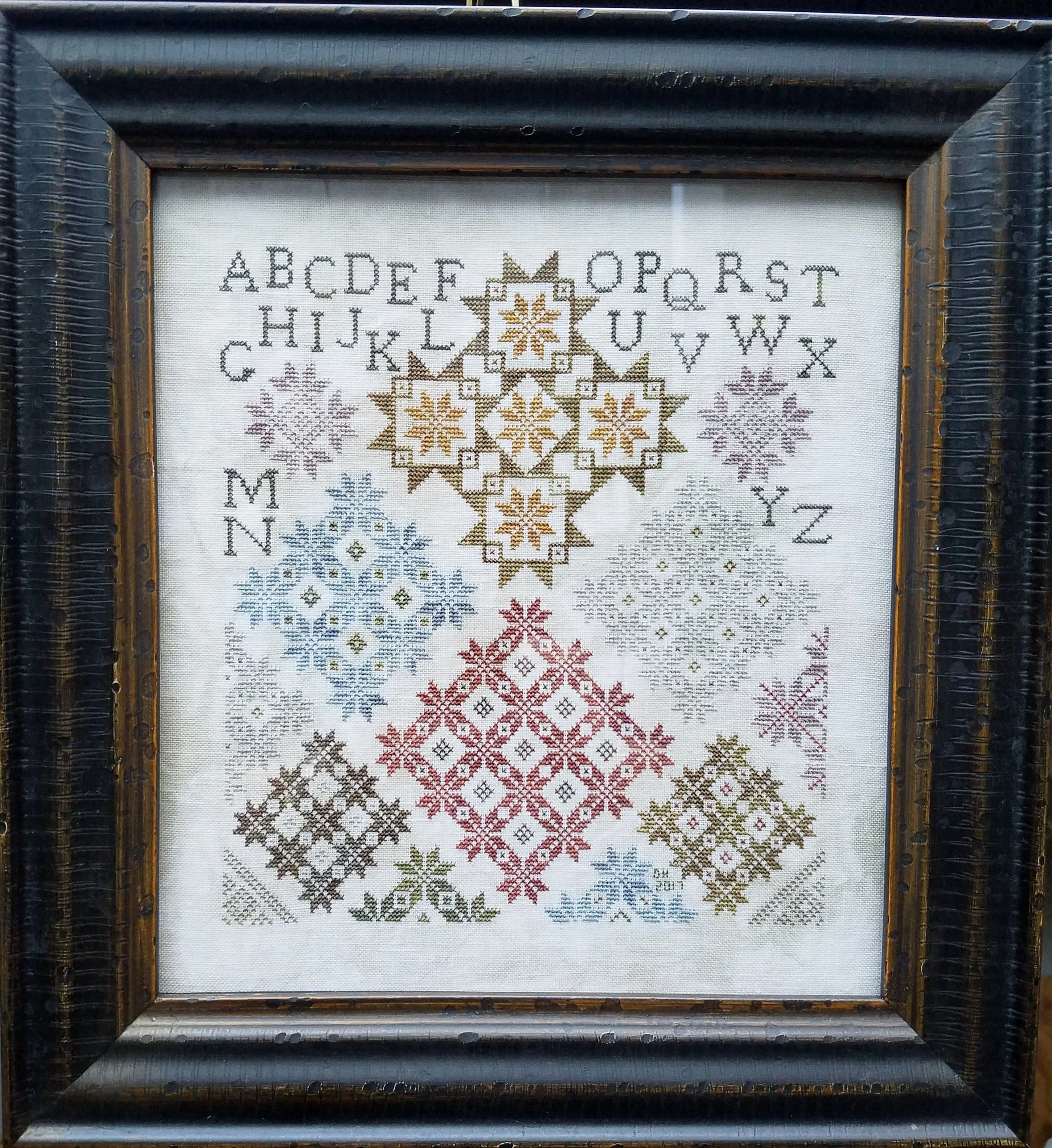 Vintage Stars with cotton floss not originally on pattern