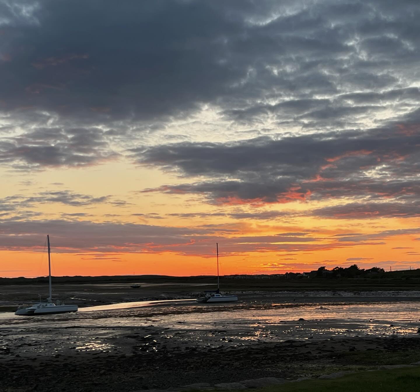 A picturesque sunset in Ravenglass, UK from our hotel room, the next picture a beautiful sunset on our last day in Amsterdam from our hotel room. The rest of the pictures are from Ravenglass, looking out to the Irish Sea- really where three rivers me