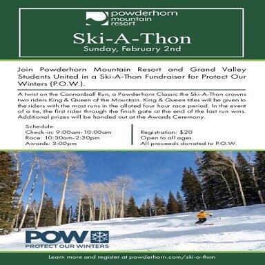 What are you doing this weekend? If you are looking for a good time check out the #skiathon fundraiser for @protectourwinters at @skipowderhorn this Sunday!  #winter #pow #westslopebestslope