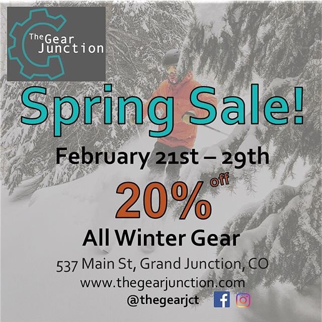 Spring sale! Come check out the goods.  #westslopebestslope #usedgear
