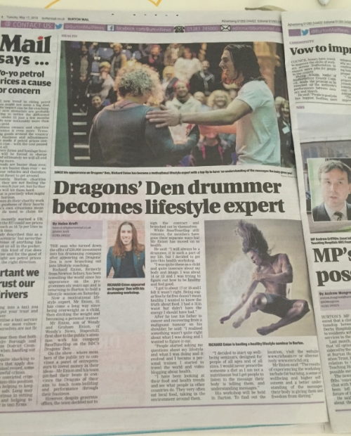 Really appreciating the coverage by the Burton Daily Mail! (May, 2016)