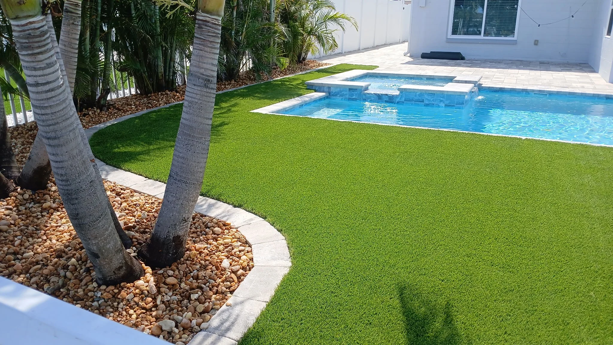 Backyard with updated Pool, Hot Tub, Turf & Landscaping