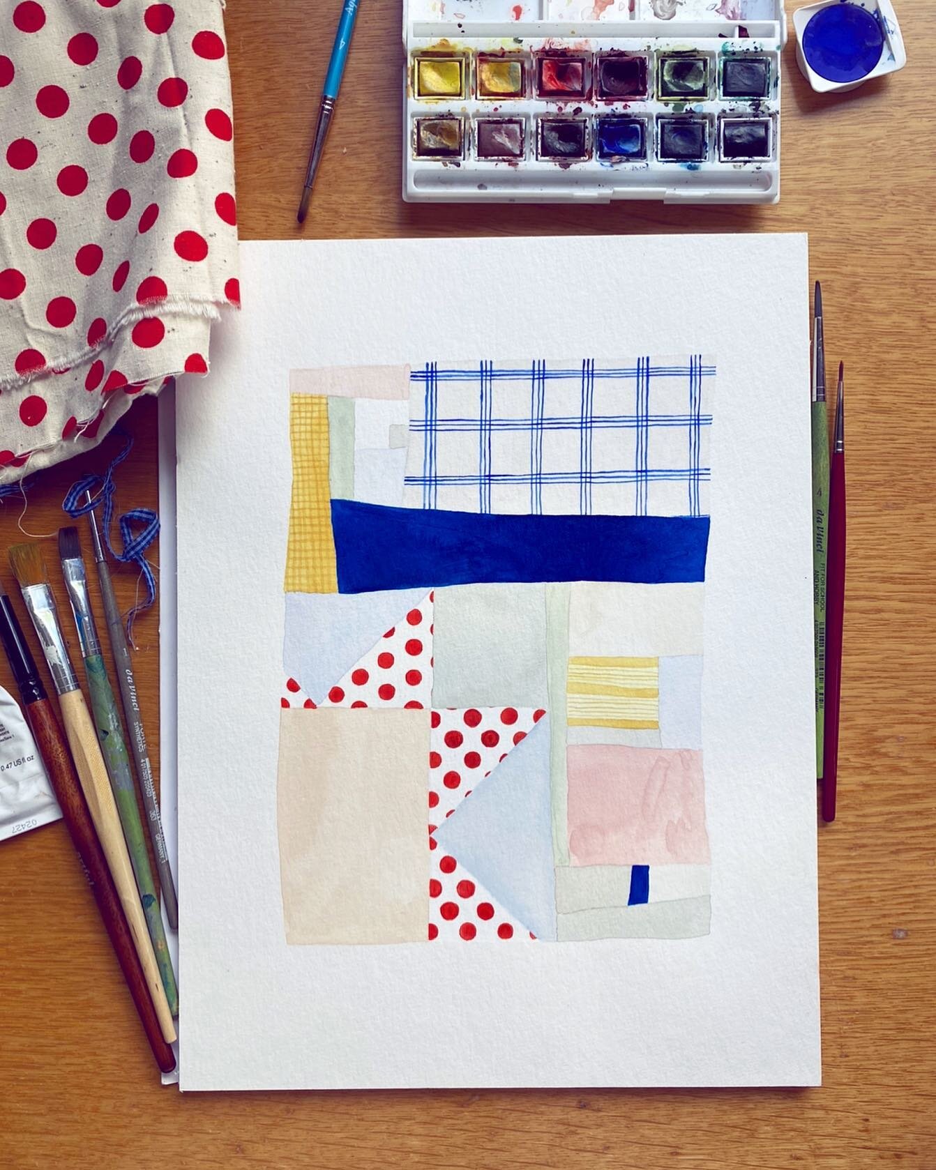 quilt painting /// akvarell, gouache og akrylblekk p&aring; papir, 21x29 cm
🍒🍌🍑💦🍋🍐🍓
.
.
.
.
.
.
.
#watercolour #watercolourpainting #gouache #sketch #drawing #textileart #quilting #quiltpattern #patchwork #patchworkdrawing #textileportraits #i