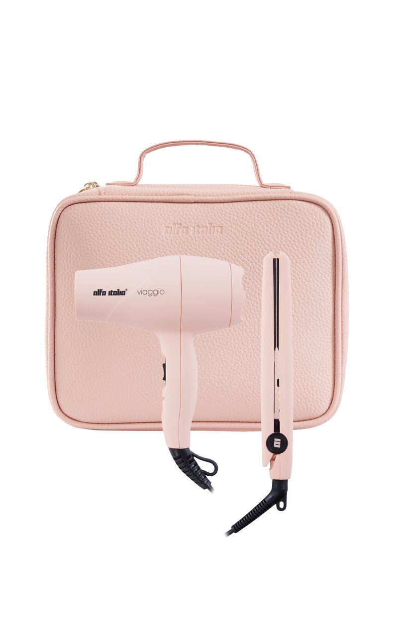 Viaggio Travel Styling Kit SS22 - Rosa — Alfa Italia Pro Hair Styling Tools
