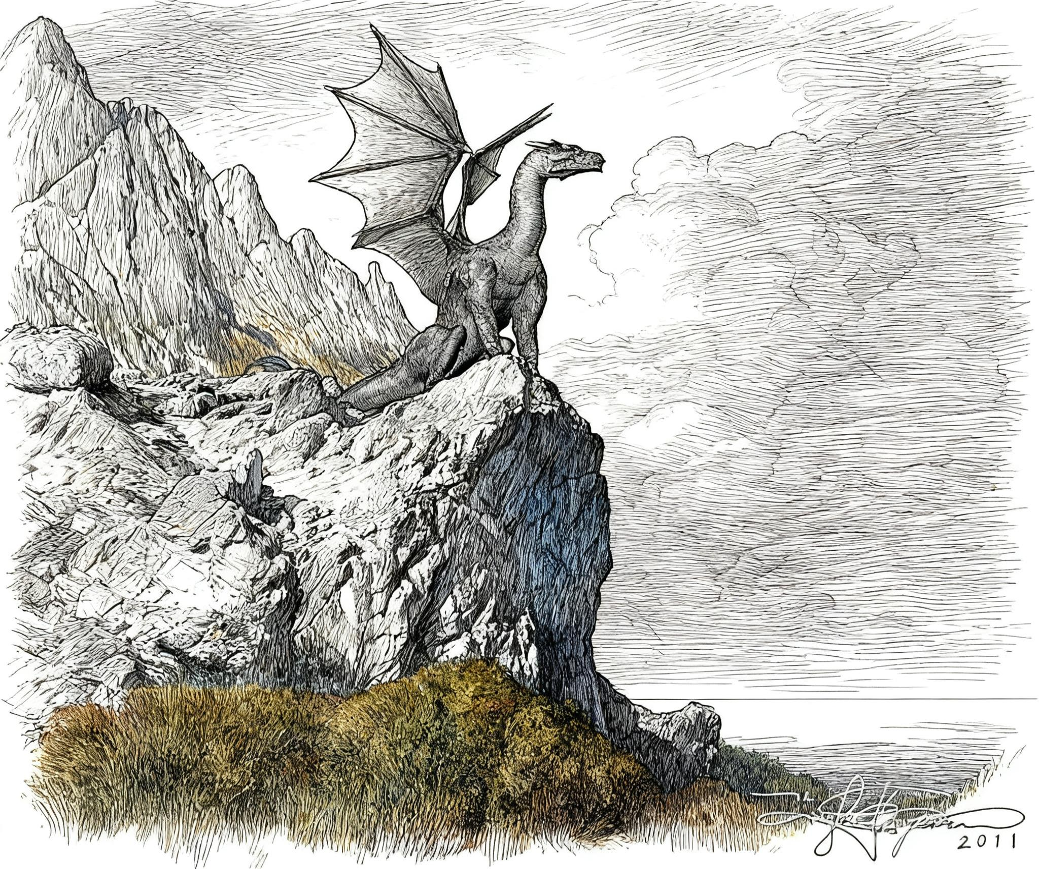 Smaug on Lonely Mountain