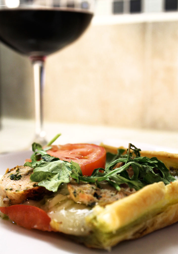 Sausage & Arugula Puff Pastry Pizza