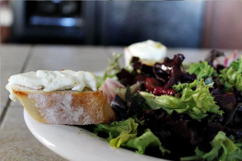 Goat Cheese Salad with Basil Vinaigrette