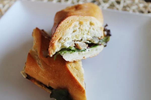 Herbed Goat Cheese and Caramelized Shallot Sandwich