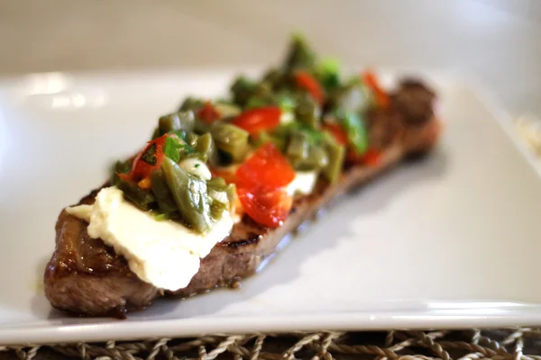 Sirloin Steak with Panela and Ensalada de Nopales