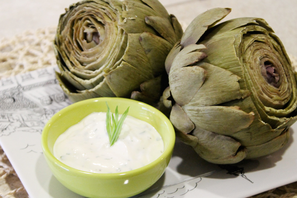 Steamed Artichokes with Tarragon Mayonnaise