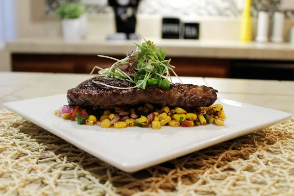 Ribeye Steaks with Charred Corn Salsa 