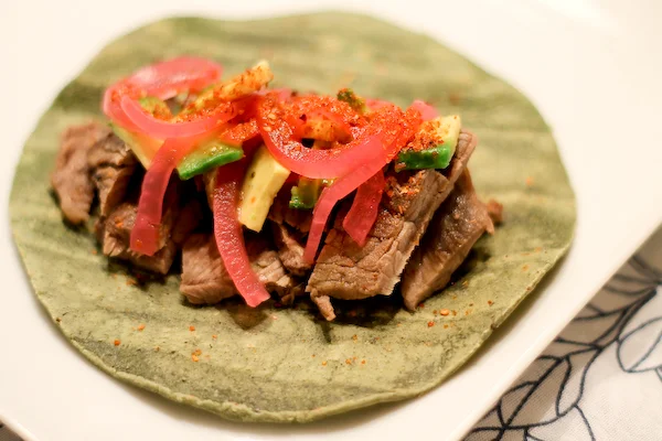 Tacos de Asada with Nopal Tortilla