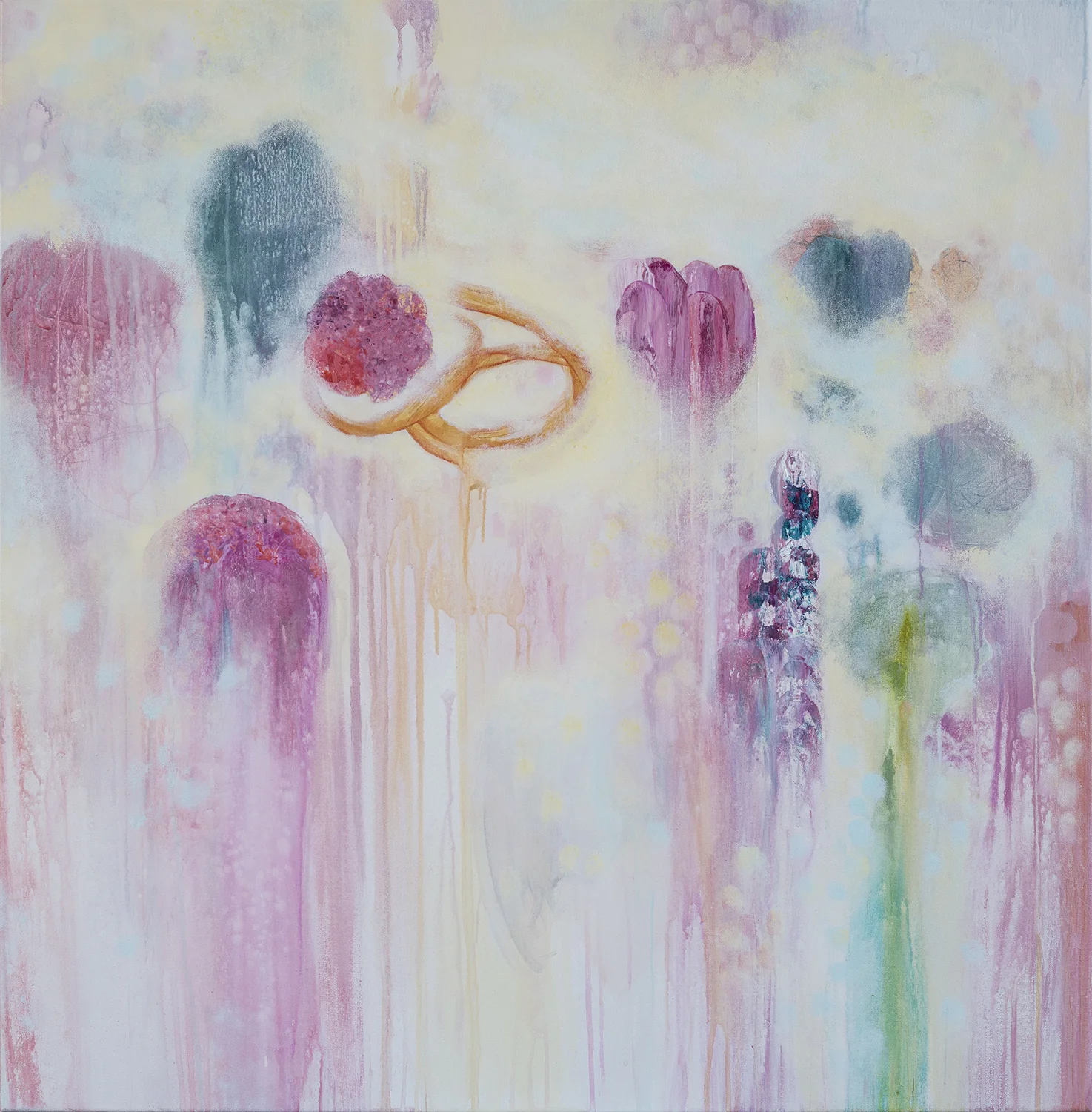 Gelatinous bloom, 90cm W x 90cm H