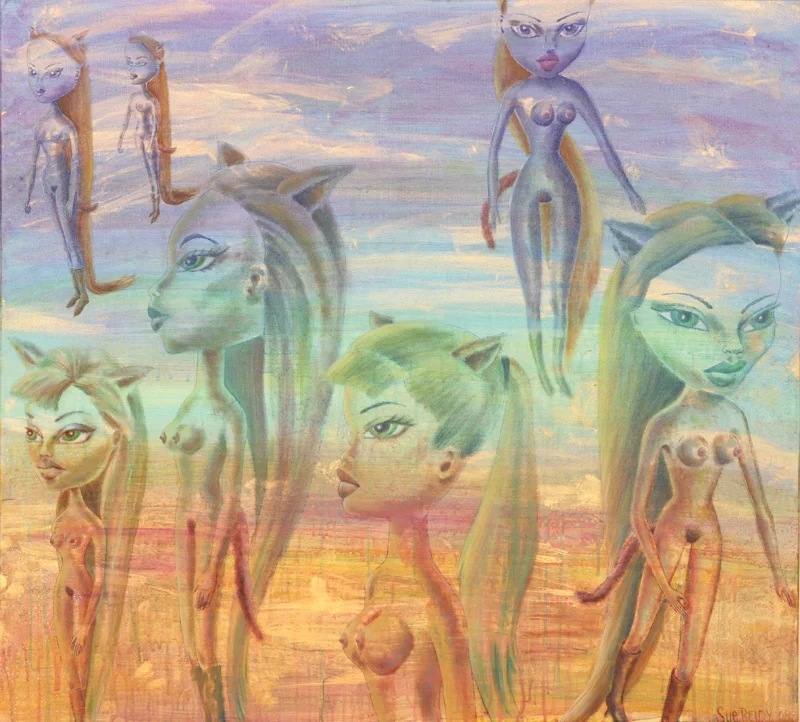Wildkats go krazy, 84cm W x 76cm H, acrylic underpainting overlaid with oils on Belgian linen, finalist Wallace Art Awards 2009, travelling show at Dowse Art Gallery Dec 09/Jan 10