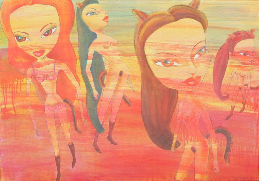 What is the trick for mass wrongness, they asked, 102cm W x 71cm H, acrylic underpainting overlaid with oils on Belgian linen