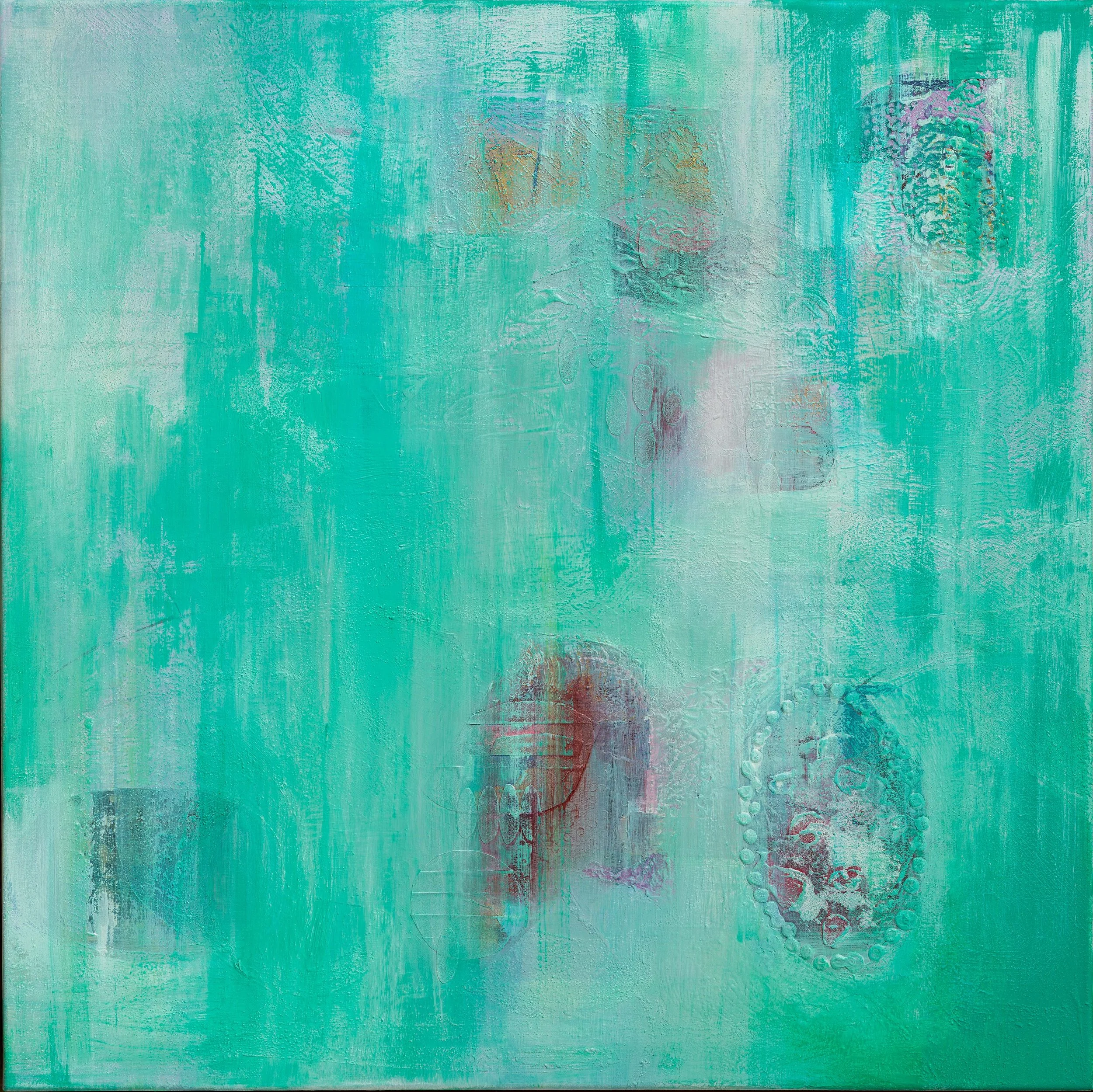 Seeking the unseen, 75cm W x 75cm H x 35 D, acrylics on canvas Finalist in 2019 Walker &amp; Hall Art Awards 