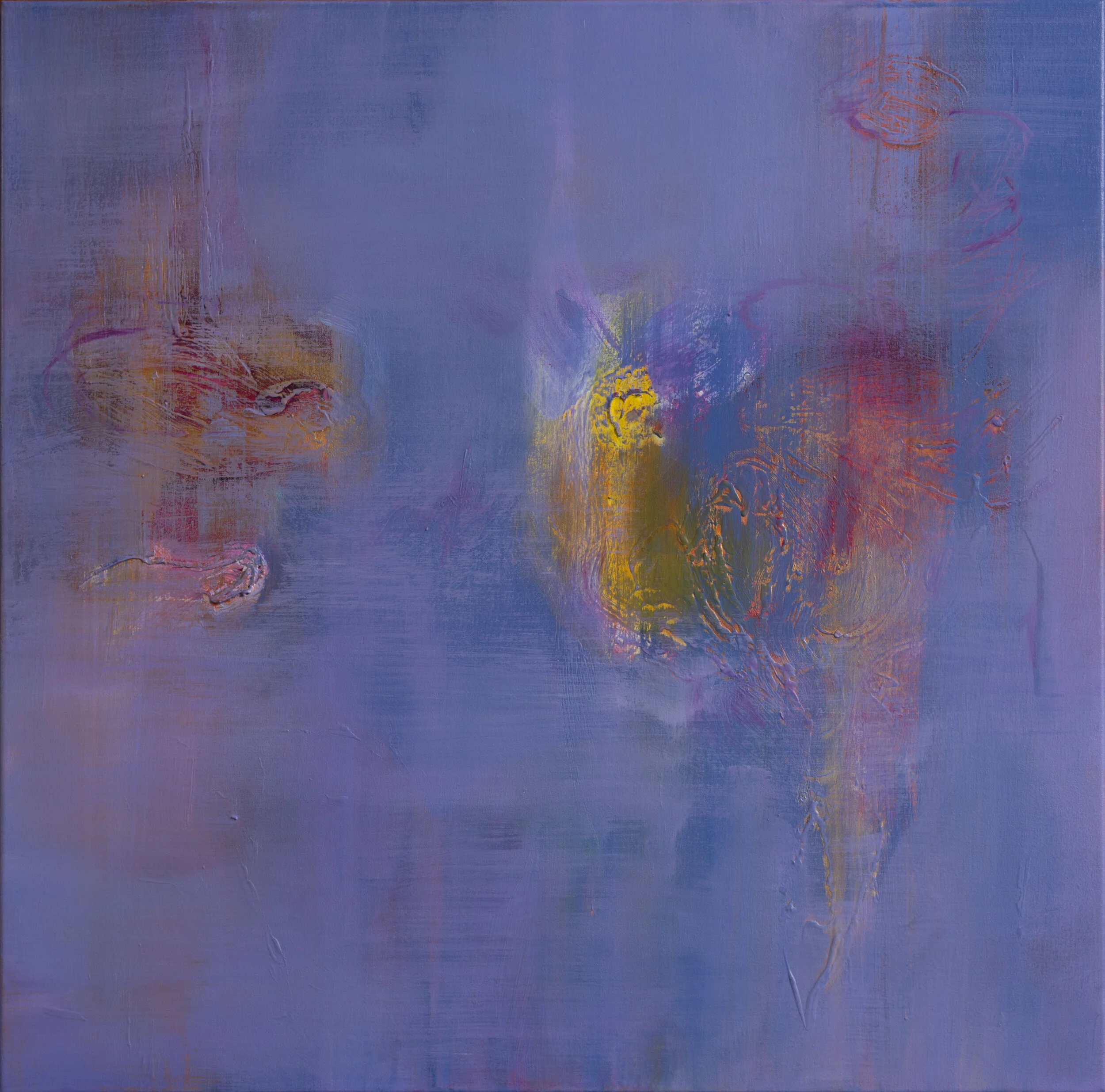 Sensing feelings arising 75cm W x 75cm H x 35 D, acrylics &amp; mixed media on canvas