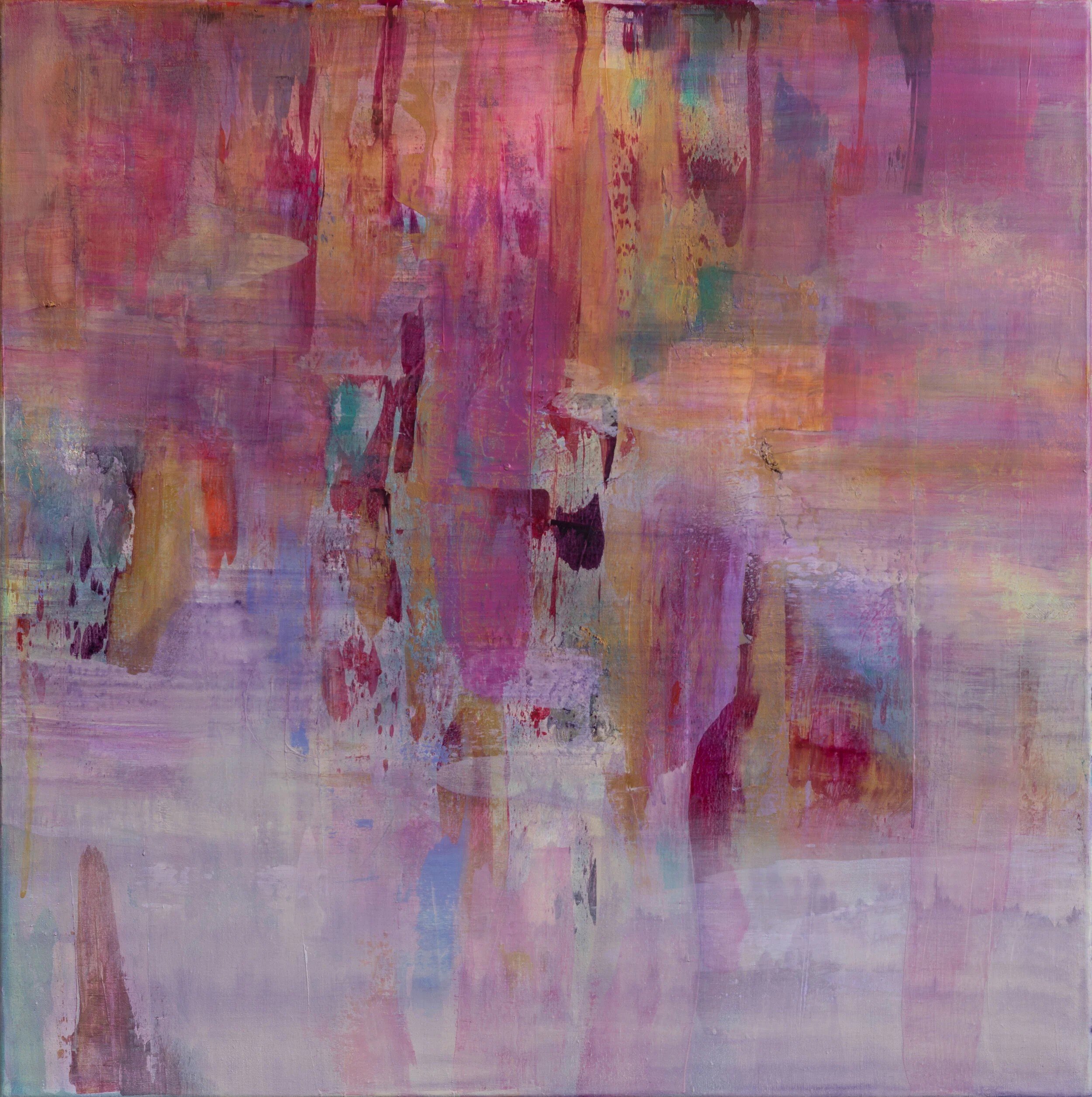 Fracturing the narrative, 75cm W x 75cm H x 3.5cm D, acrylics on canvas