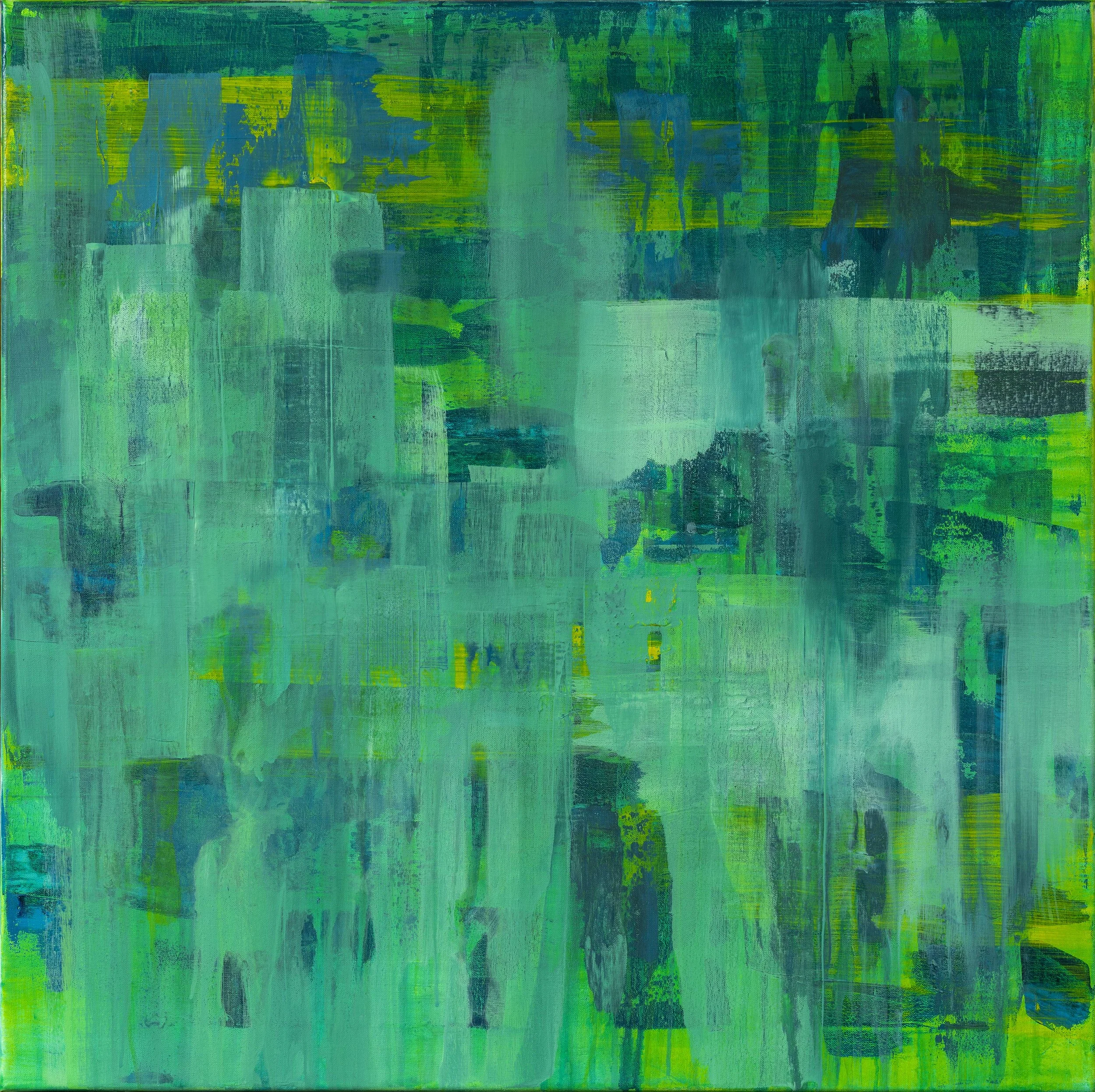 Hiding in plain sight, 75cm W x 75cm H x 3.5cm D, acrylics on canvas