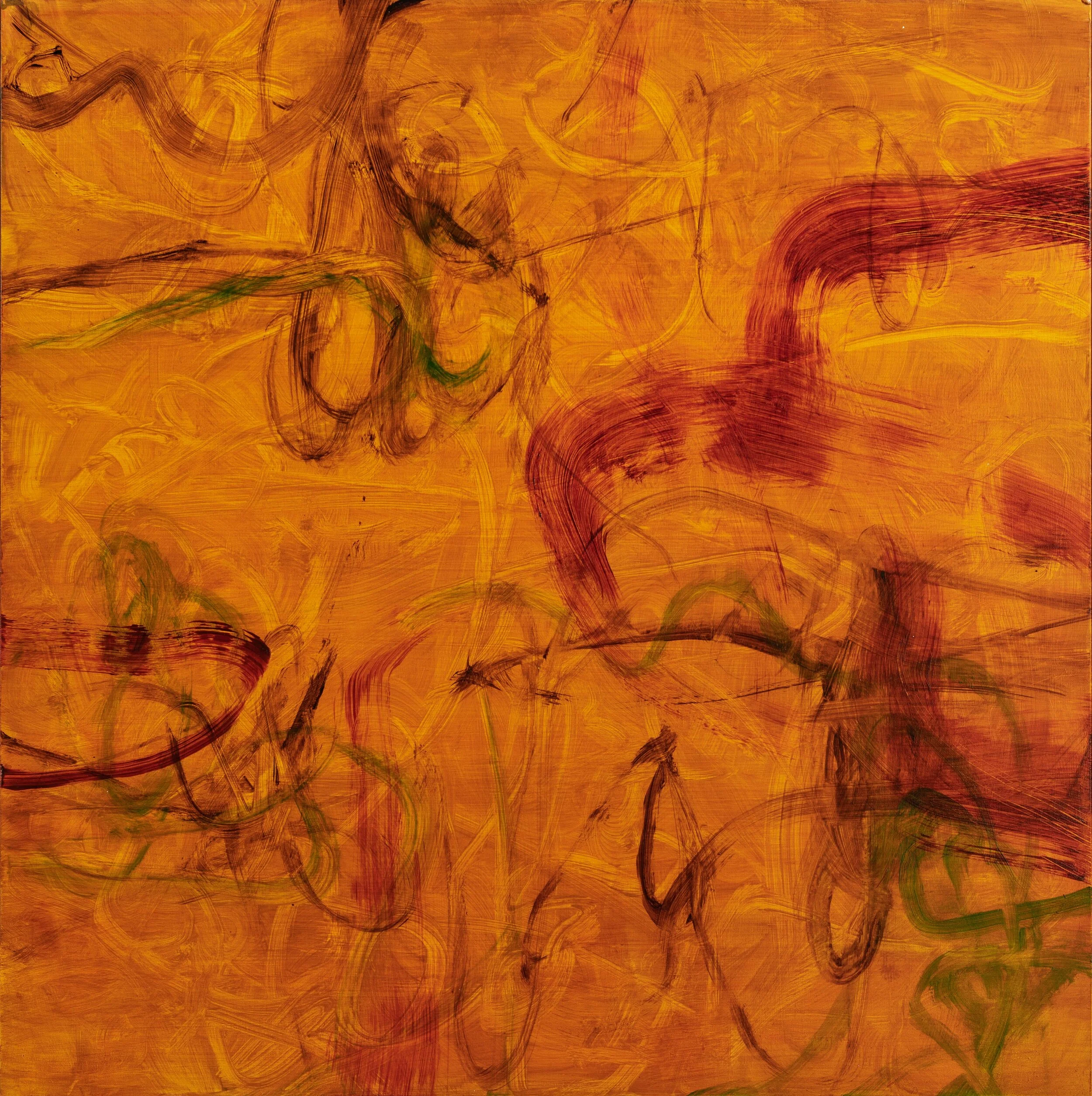 Running scared, 60cm W x 60cm H x 2.5cm D, acrylics on MDF board