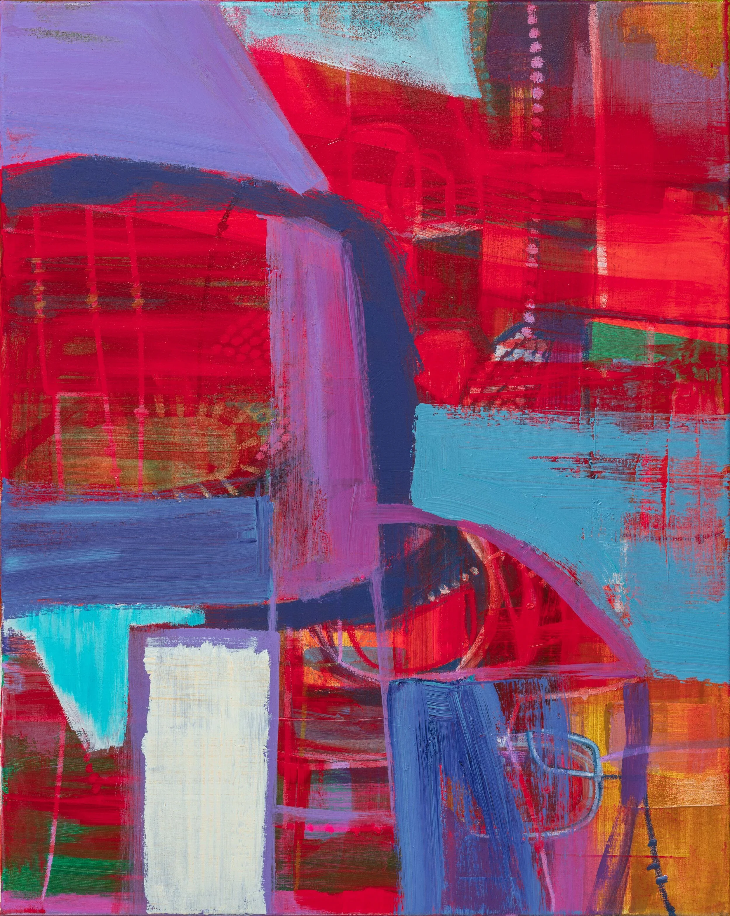 Cartography of the inner city, 60cm W x 75cm H X 3.5CM d, acrylics &amp; mixed media on canvas