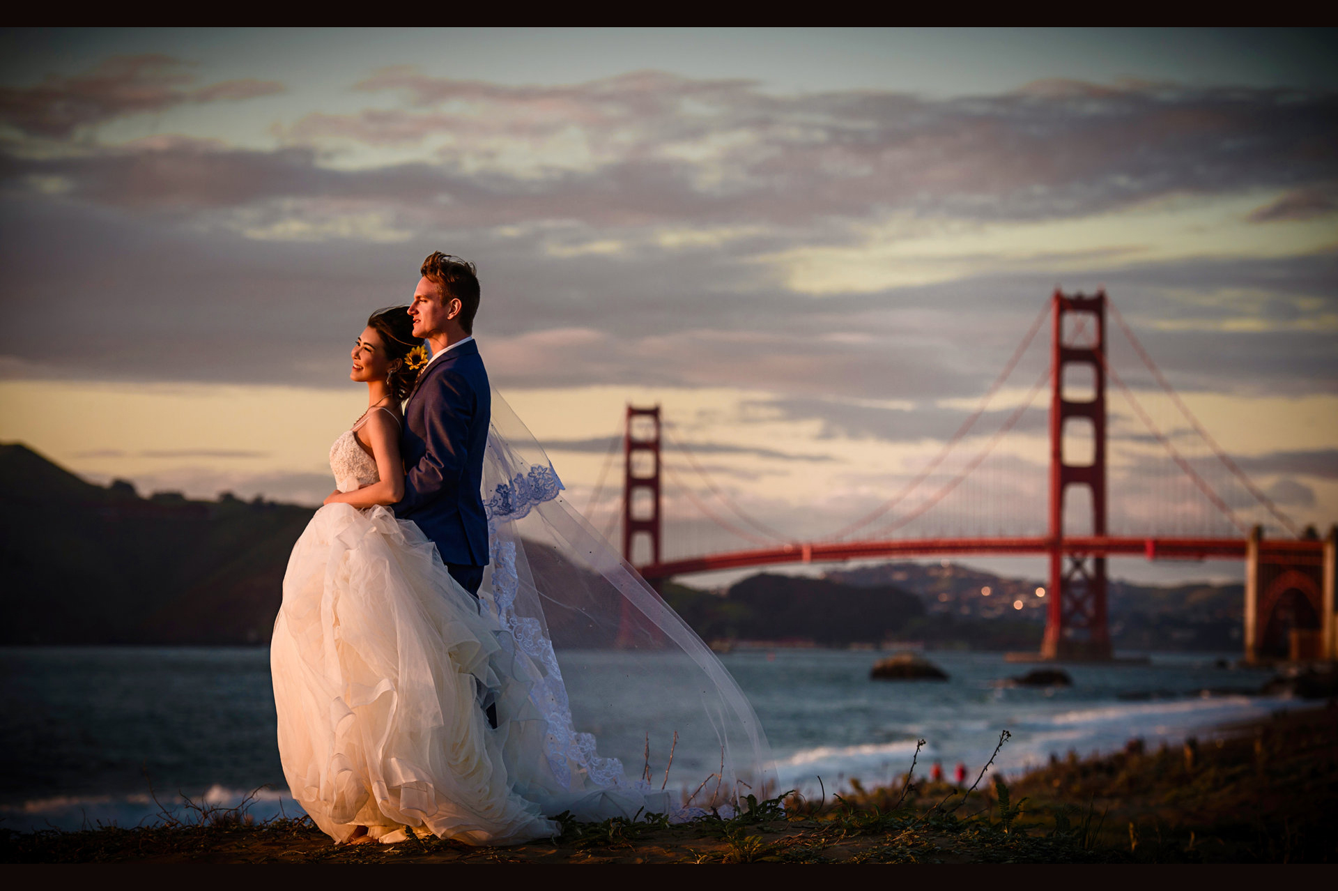 旧金山湾区金门大桥婚纱照