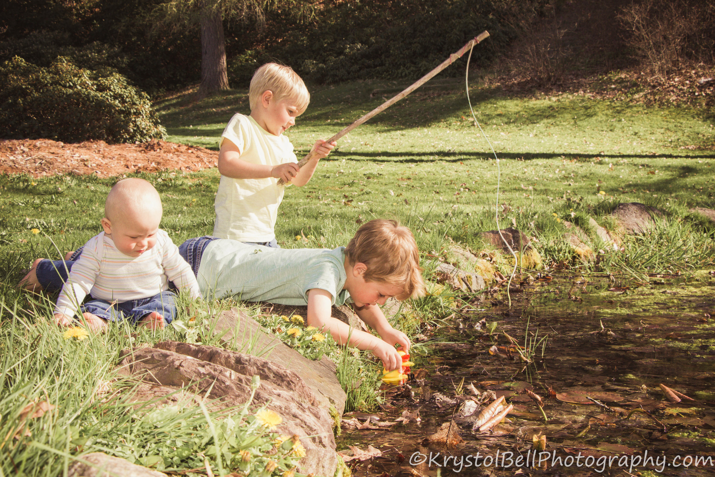 Charlie, Ben, and Hudson were happy to have their pictures taken, and extra happy to get to play while doing it, I love the feeling of this picture- boys on an adventure together, they have lots more of those in their future!