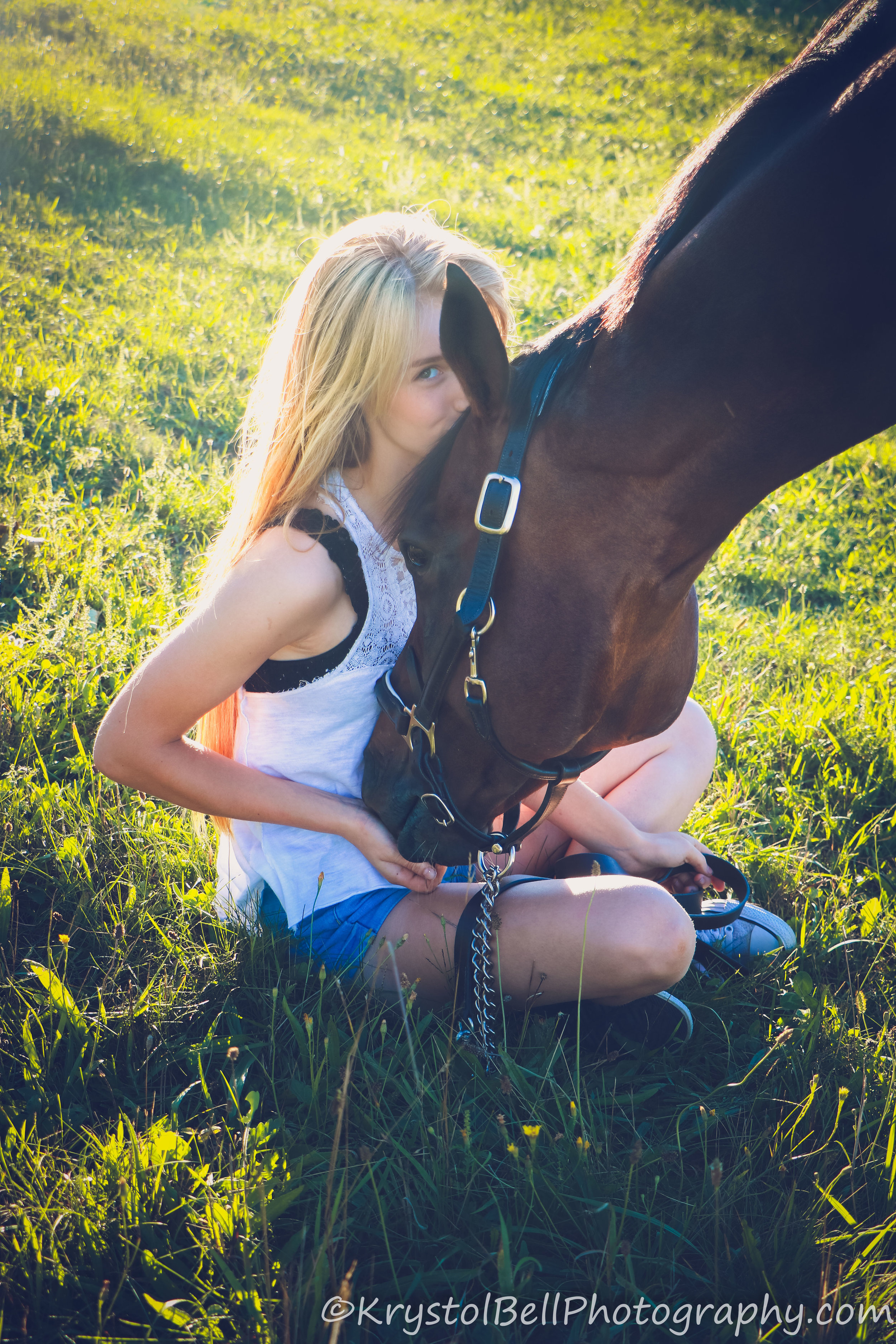 Esme and her horse were so much fun. The horse is a well trained, show jumping horse and was not as happy to snuggle and get cute, cuddly photos as we would have liked, but it was still so much fun and I love how Esme's love shines through in this image!