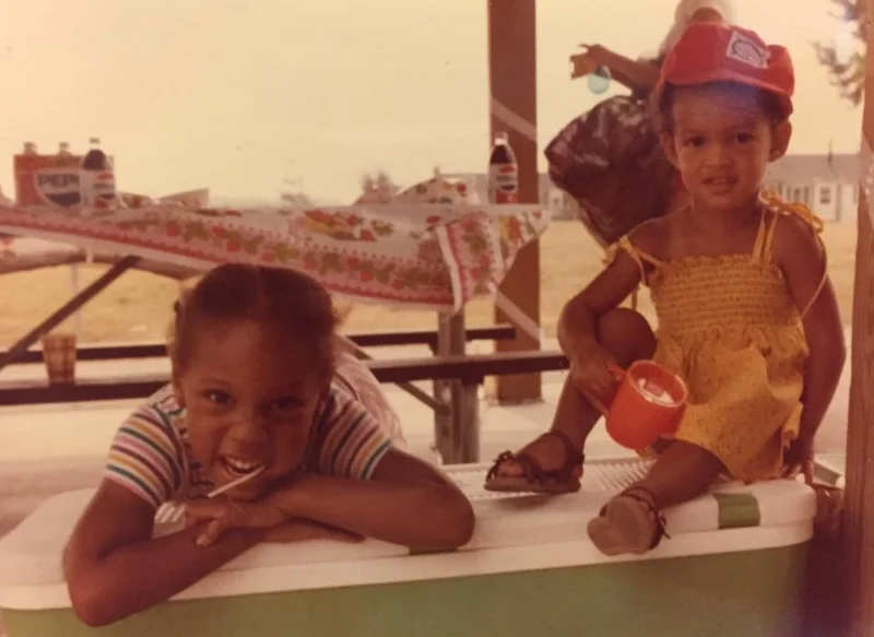  Me and my cousin, Rebecca, sometime in the early 1980s.