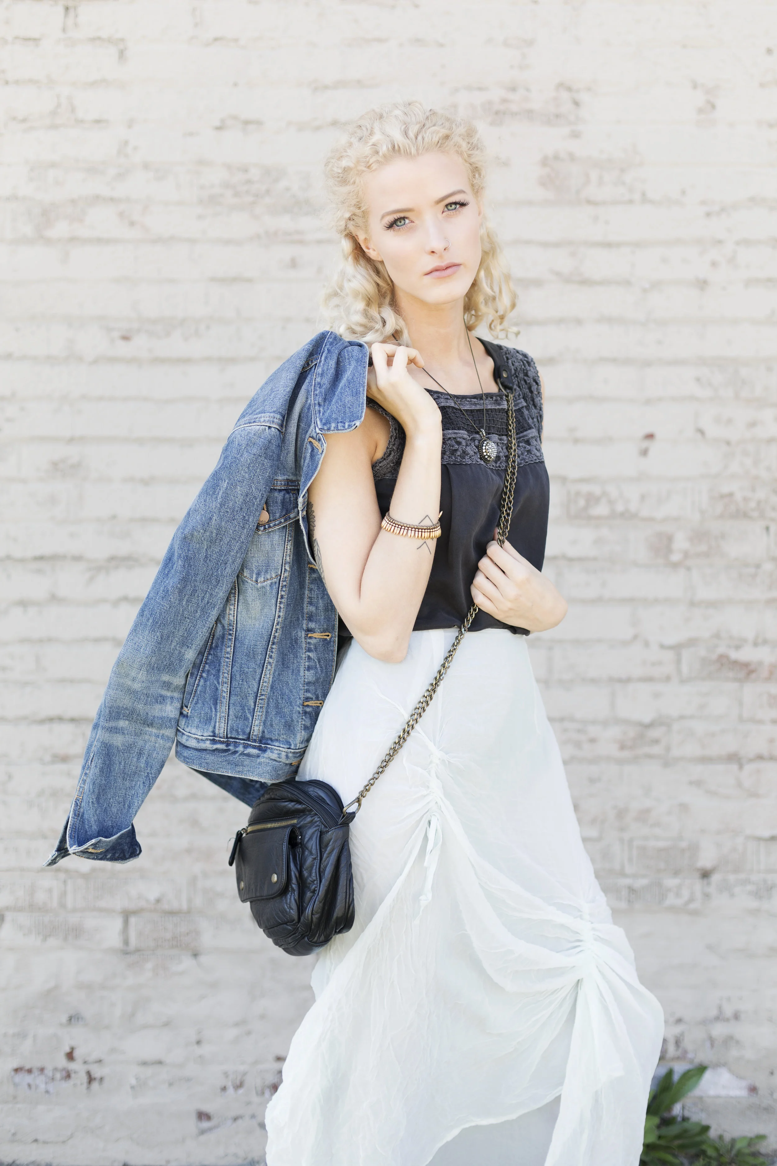 A trusty denim jacket is perfect for popping in and out of shops