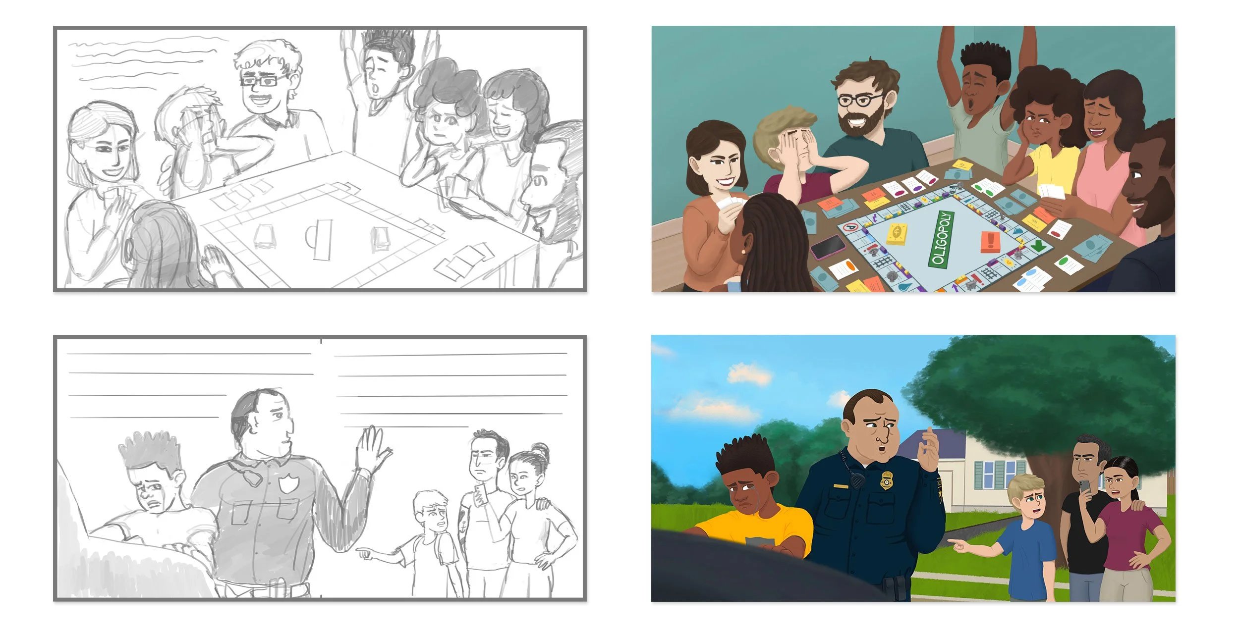  Additional spread drafts w/ final illustrations 