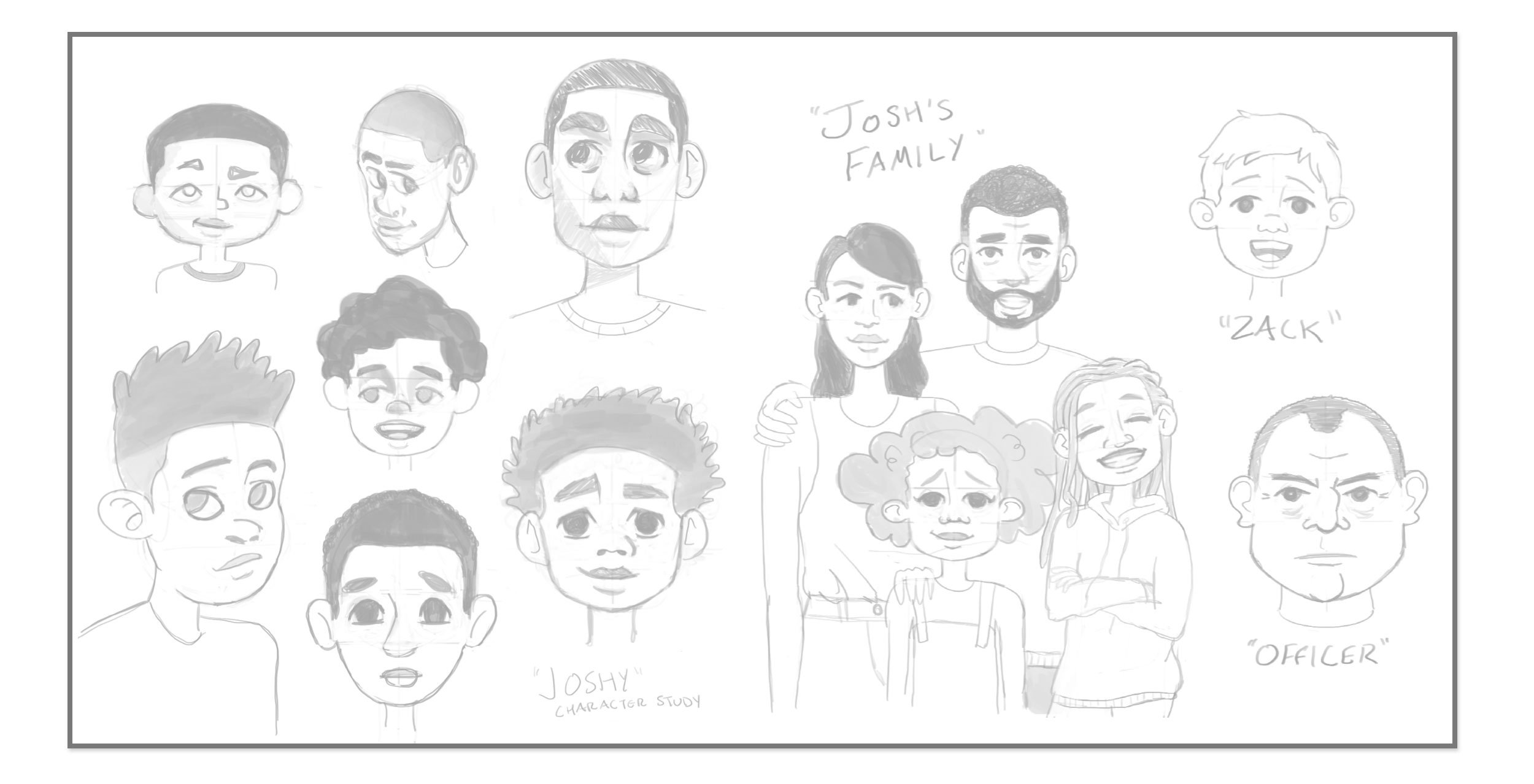  Initial character sketches 