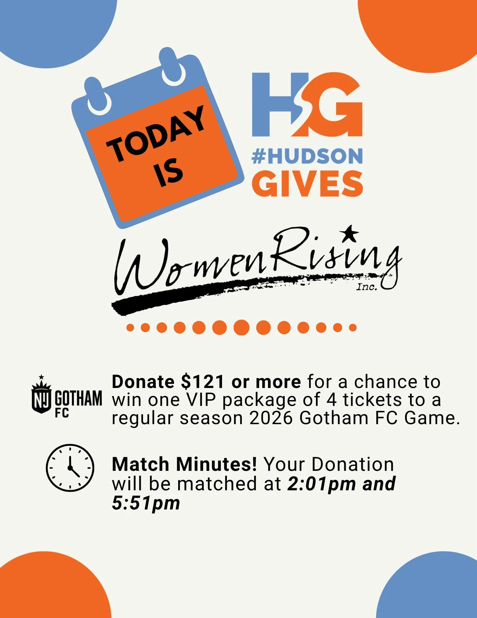 TODAY is  #HudsonGives !!

Give where you live and support WomenRising&rsquo;s mission&mdash;helping survivors and families in Hudson County achieve safety, stability, and self-sufficiency. 

✨ How You Can Help
💝 Donate &ndash; Every dollar counts! 